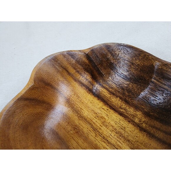 Vintage Monkey Pod Flower-Shaped Salad Bowl Set (Large + 6 Small Bowls) —1970s - Picture 16 of 16